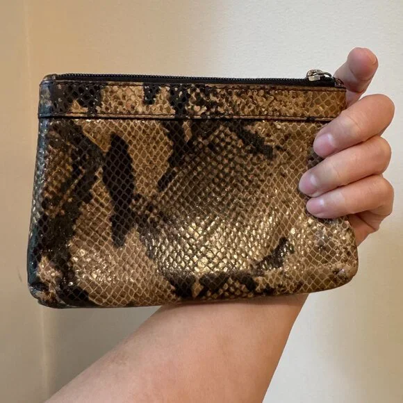 Coach Snakeskin Pattern Patent Leather Wristlet – Gently Used - Picture 3 of 10